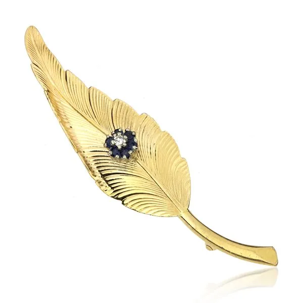 Tiffany & Co. 14K Sapphire & Diamond Brooch | Purple Creek